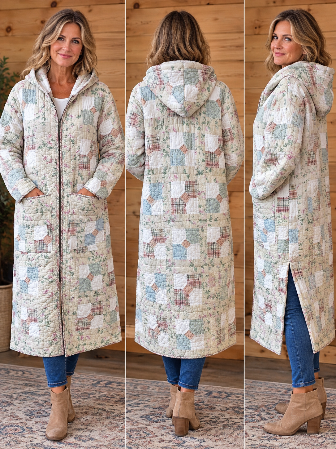 Heavyweight Vintage Quilt Hooded Jacket